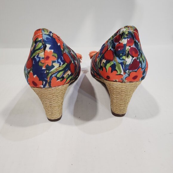 Unisa Open Toe Woven Floral Unastor Wedges Size 11M - Picture 2 of 10